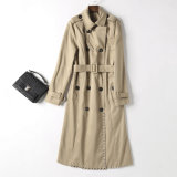The New Women's Fashion Classic Trench Coat with a Thin Double-Breasted Suit