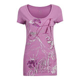 Fashion Sexy Cotton/Polyester Printed T-Shirt for Women (W017)