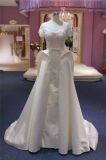 Short Sleeve Satin Ball Bridal Wedding Dress