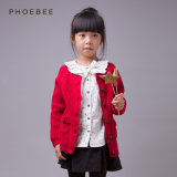 Phoebee 100% Wool Children Apparel Girl Winter Knitted Cardigan