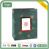 Christmas Green Bag Snow Patten Gift Paper Bag