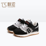 Kids Newest Fashion Leather Letter Sports Shoes Red for Boys Girls Black