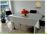 PVC Metallic Embossed Grain Tablecloth with Fabric Backing (TJD002)