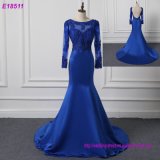 Long Sleeve Party Dresses Blue Plus Size Evening Dress