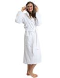 Promotional 100% Cotton Hooded Bathrobe in Hotel/Home for Adults