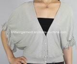 Women Knitted V Neck Fashion Clothes with Buttons (11SS-067)