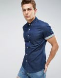 Men's Stretch Slim Denim Shirt