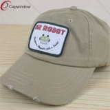 6 Panel Washed Cotton Twill Baseball Cap with Woven label Patch