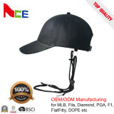 Ace Headwear Custom 100% Black Cotton Baseball Cap with Metal Buckle