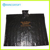 Black PE Rain Poncho Disposable Poncho Cape Rvc-092A