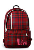 Fashion Red Grid School Backpack Sport Bags