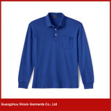 High Quality Blue Long Sleeve Polo Shirt Manufacturer (P69)