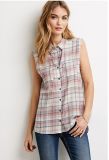 100% Cotton Vented Plaid Woman Shirt