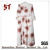 Polyester Women's Elegant Flower Pattern Long Dress