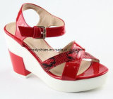 Platform Design High Heel Lady Sandal with White Outsole