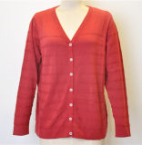 Casual V-Neck Knit Women Cardigan with Button
