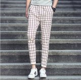 2015 New Korean Men's Plaid Pants/ Business Casual Slim Fit Pants/Capri Pants