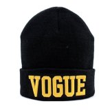 Custom Embroidered Logo Black Beanie Cap