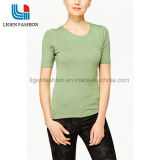 Fashionable Short Sleeve Blank Pullover Knitwear with Round Neck