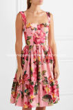 Best Sale Floral-Print Cotton-Poplin MIDI Dress Clothing Factory