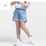 New Style Girls' Jeans Blue Denim Wide-Legged Shorts with Embroidery by Fly Jeans