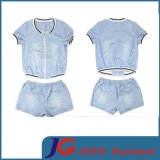 Sport Style Short Sleeve Light Blue Jeans Suite (JC4023)