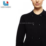 Women Heavy Knitted Cardigan with Long Sleeve & Button