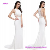 Formal Evening Dress Trumpet Mermaid Jewel Sweep Brush Train Jersey with Appliques