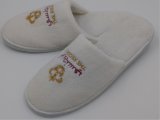 Coral Plush Disposable Hotel Slippers with Embroidery Logo for The Regency Hotel