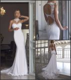 Sleeveless Bridal Gowns Spandex Mermaid Beach Garden Wedding Dresses Rr3003