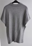 Grey Marle Short Sleeve Loose Knit Women Pullover Sweater