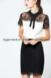 Fashion Short Sleeve Black Lace Office Latest Lady Dress Designs