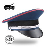 Customized Military Flight Lieutenant Cap with Red Piping and Silver Strap