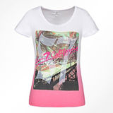 Fashion Sexy Cotton/Polyester Printed T-Shirt for Women (W019)