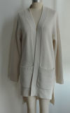 100%Cashmere Women Side Split Open Cardigan Long Knit Sweater