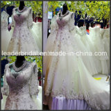 Sexy A-Line Wedding Gown Applique Tulle Crystal Beads Wedding Dress Zy06