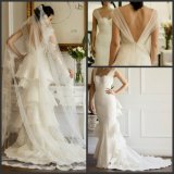 Sweetheart Bridal Gown Cap Sleeves Lace Sheath Wedding Dress SA98