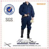 Long Sleeves Navy Polyester Coverall