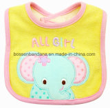 Factory Produce Custom Design Applique Embroidered Cotton Baby Girl's Apron Bibs