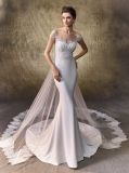 Elegant Lace Mermaid Satin Bridal Wedding Dress