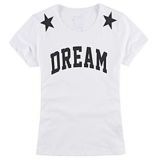 Fashion Sexy Cotton/Polyester Printed T-Shirt for Women (W018)