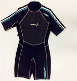 Short Neoprene Surfing Wetsuit with Nylon Fabric (HX15S101)