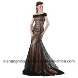 Black Lace Mermaid Evening Dresses off Shoulder Sexy Prom Dress