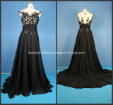 Applique Ladies Party Dresses Black A-Line Prom Fashion Evening Gowns Z5018