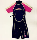 Short Neoprene Surfing Wetsuit with Nylon Fabric (HX15S72)