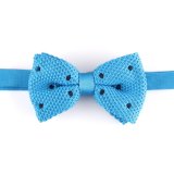 Knitted Bowtie with Dark Blue DOT (YWZJ 106)