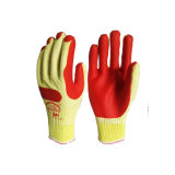 Bleach White Polycotton Liner Coated Laminated Latex Gloves Orange Rubber Gloves