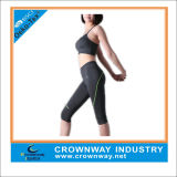 Women Capri Gym Workout Yoga Leggings with a Stripe Around