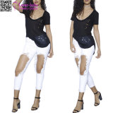 White MID-Rise Destroyed Jeans Pants L570