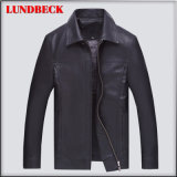 Simple PU Jacket for Men Fashion Winter Clothing